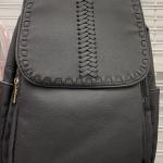 Revive Vintage Vegan Women's Braided Tassel Backpack Soft and Lightweight Black