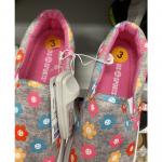 US Sports Kid's Slip-On Flower Face Design Grey/Pink Size 3