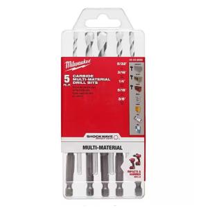 Milwaukee SHOCKWAVE Carbide Multi-Material Drill Bits Set (5-Pack)