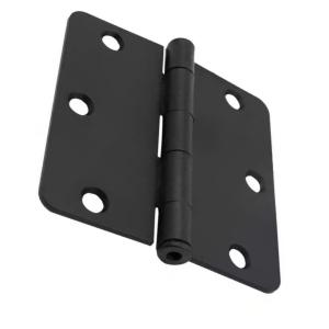 Everbilt 3-1/2 in. x 1/4 in. Radius Matte Black Squeak-Free Door Hinge