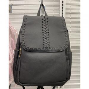 Revive Vintage Vegan Women's Braided Tassel Backpack Soft and Lightweight Black