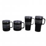 GRAPHYTE Double Wall Vacuum Insulated Stainless Steel Mugs with Handle and Slider Lid (14oz) Black