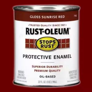 Rust-Oleum Stops Rust - 1 Qt. Protective Enamel Gloss Sunrise Red Interior/Exterior Paint